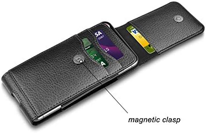 Калъф за телефон Tiflook за Samsung Galaxy S22 S23 S21 S20 FE S9 S10 A51 A52 а a53 Note 20 Note 10 Plus LG Stylo 5, калъф от изкуствена кожа, стойка за телефон на колана си с клип за колан, Черен