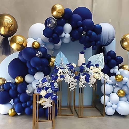 PartyWoo Тъмно-Сини балони, 100 бр Перлено тъмно-Сини балони с Различни размери, Опаковки от 18-инчов 12-Инчов И 10-Инчов