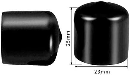 Защитна Втулка За Винтови Резби, PVC Кръгла Гумена Тръба, Болт, Шапка, Екологично Чист Черен 23 mm, ID 20 бр.