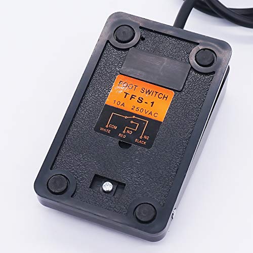 Twidec/10A 250VAC Незабавен Нескользящий Пластмасов Foot Switch SPDT БЕЗ NC Хендсфри Black Foot Switch