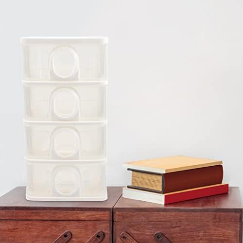 Кутии за съхранение Cabilock, 4-слойный Пластмасов Шкаф с Чекмедже, Преносим Шкаф За Съхранение, Мултифункционален Рафтове
