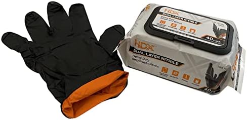 HDX Черни двуслойни за еднократна употреба нитриловые ръкавици повишена здравина, обем 6 ml, 40 опаковки