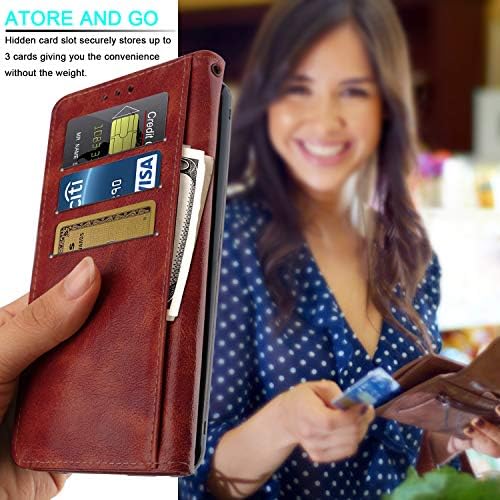 Чанта-портфейл AMPURSQ, съвместим с iPhone 12, калъф за iPhone 12 Pro 6,1 инча, [Флип-фолио], Държач за карти със стойка,
