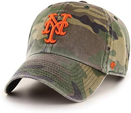 Регулируема шапка за почистване на маскировка '47 MLB, за възрастни, един размер подходящ за всички (Камуфлаж Ню Йорк Метс)