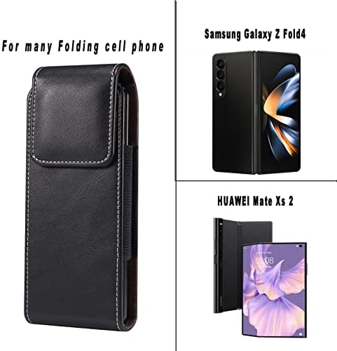Калъф за телефон Samsung Galaxy Z Fold 4 5G /Galaxy Z Fold 3 5G / Galaxy Z Fold 2 5G / Z Fold/Huawei Капитан X2/ Mate XS 2 Калъфи за мобилни телефони, Калъф-титуляр, калъф за носене с клипс за колан (черен # B)