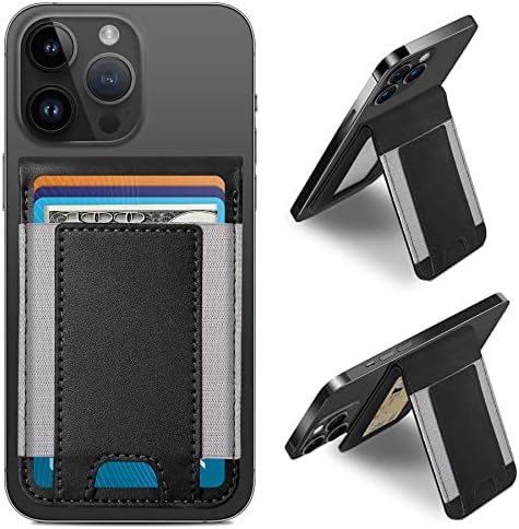 Магнитен портфейл Extremlife 2-в-1 за iPhone, за чантата си MagSafe и Регулируема поставка, С отворен прозорец за самоличност,