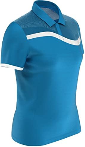 Дамски Поло риза за голф Калауей Swingtech с Асиметрични Цветен Блок и Къс ръкав