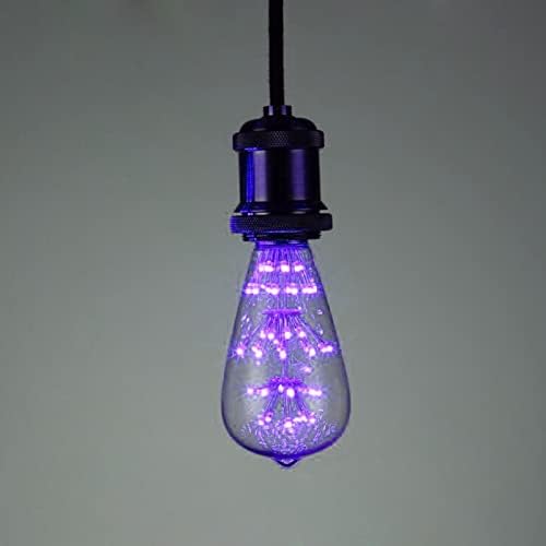 Lxcom Lighting Декоративна Led Реколта Крушка 3 W Лилав цвят ST64 Gypsophila Edison Лампа Led крушка на Едисон 30 Вата,