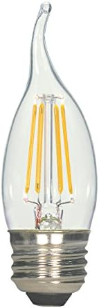 Лампа Satco S9575 среден размер със светла тапицерия, 4,13 инча, 450 lm/Цокъл Meduim, със специална форма BT15