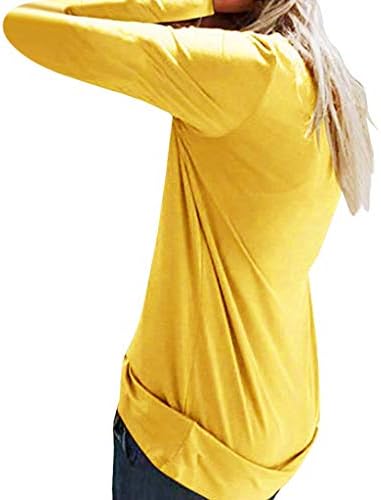 TOPUNDER Дамски Ризи с принтом на Хелоуин, Отгоре с кръгло деколте и дълъг Ръкав, Свободна Тениска, Блуза