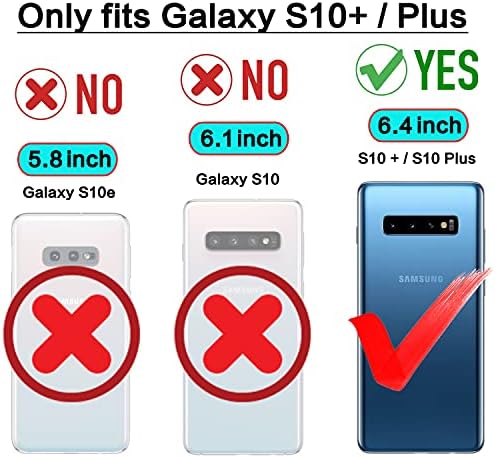 OQQE за Samsung Galaxy S10 +/S10 Plus 5G 6,2Чанта-портфейл от телешка кожа, Естествена Кожа, Фолио, флип-надолу капачката,