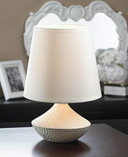 Малка Бяла 10Мини-Текстурирани Керамични Нощна Настолна Лампа Night Light Desk
