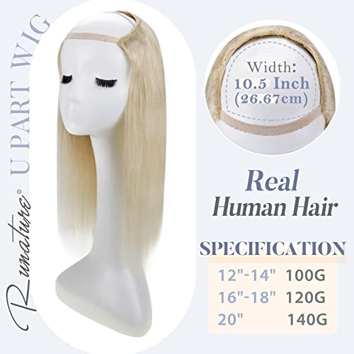 Естествени руса коса за удължаване, U-образни перука и шнола за изграждане на човешка коса за жени, 12 инча