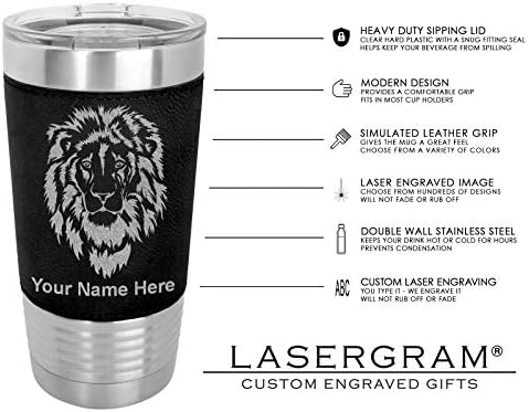 Термокружка LaserGram 20 грама с Вакуумна Изолация, Капачка на главния готвач, В комплект Персонални Гравиране (Изкуствена кожа, черен)