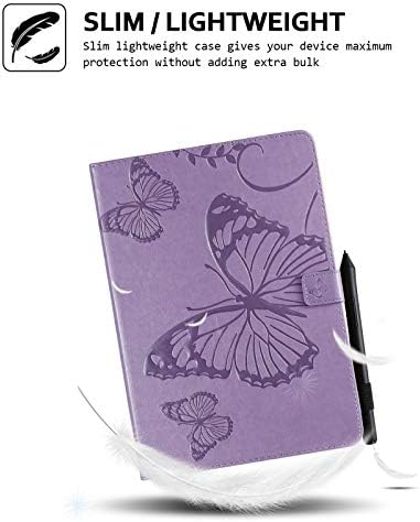 Smart-калъф за iPad 10,2-инчов 9-ти / 8-ви / 7-то поколение, Кожен портфейл с релефни Techcircle Butterfly, Защитен калъф-книжка