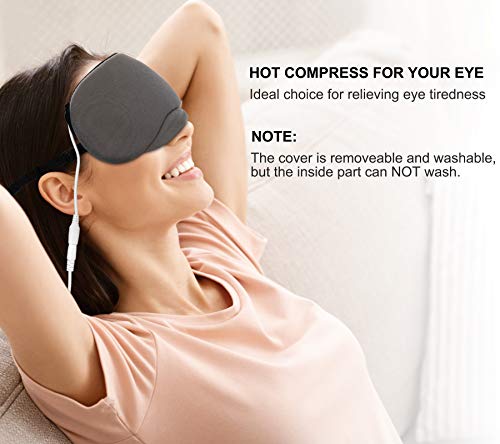 Boobeen Преносима парна маска за очи с USB нагряване - за отекших очите, Топло Терапевтично средство при сухота в очите,