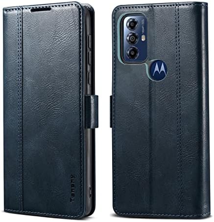 Флип калъф HAII за Motorola Moto G Play 2023/Moto G Pure 2021, Кожен калъф-портфейл с панти капак, отделение за кредитни карти и стойка, Защитен калъф с магнитна закопчалка, калъф за теле