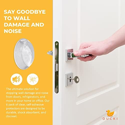 Защитно фолио за стени Ducki - 6 опаковки, Прозрачни - Самоклеящееся, многократна употреба решение за предотвратяване на увреждане на стените и шум от врати, хладилниц?