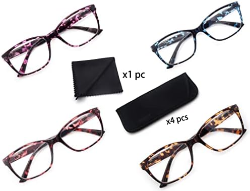 Очила за Четене OLOMEE, Дамски Големи Квадратни Очила за четене, Леки Стилни Очила-Лъжци, Черепаховая Широки Рамки за