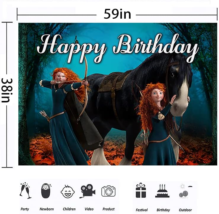 Принцеса Мерида Фон за Украса на Парти по случай рождения Ден на Смел Банер за Детската душа Вечерни Аксесоари 5x3 фута