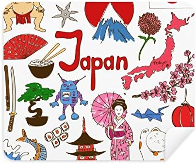 Японски Пейзаж Животни Националния Флаг Плат За Почистване на Екрана за Пречистване на 2 елемента Замшевой Тъкан
