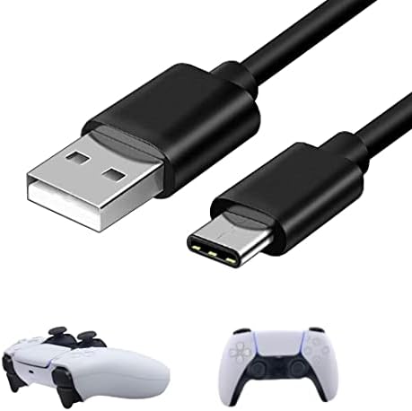 MEILIANJIA 10-Крак USB Кабел-C, Конектор за Зарядно устройство за Контролери на PlayStation 5 PS5, Черен