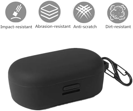 Силиконов защитен калъф Haotop, съвместим със слушалки Bose QuietComfort (не е подходящ за слушалки Bose Sport) (черен)