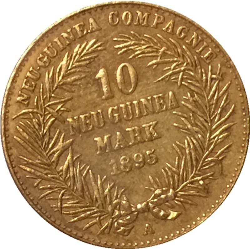 QINGFENG 1895 Германската Монета 10 Марки на Медни Позлатен Антични Монети Събиране на монети Занаятите Могат да Взривят