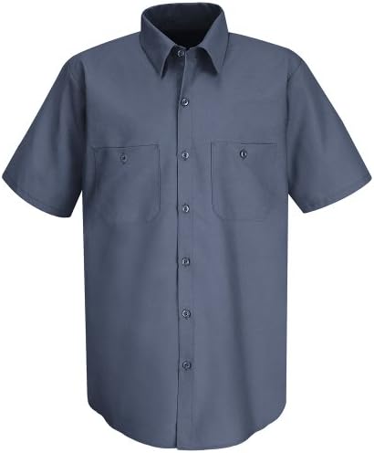 Мъжки Стандартна работна риза от памук Red Kap с къс ръкав, Устойчив На бръчки