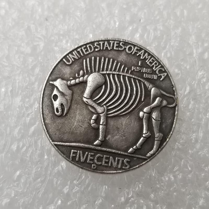 Антикварное Занаят Скитник Сребърно Покритие Монета, Монета Биволско Долнопробен Сребърен Долар Сребърен Кръг 572