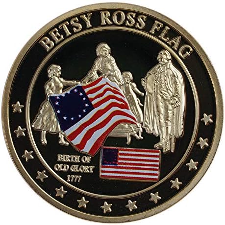 Златна монета с Знамето на Бетси Рос Эмориал Континентална събрание 1777 Колекция от Историята на Съединените Щати Сувенири
