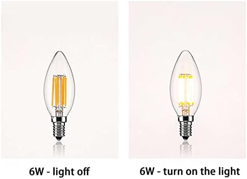 Led лампа с нажежаема жичка Xianfei, Led лампа, Лампа-Свещ с нажежаема Жичка за Полилеи 6 W, Ъгъл на лъча 300 °, Вентилатор