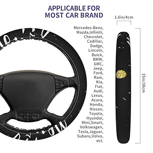 Нова година на Черна Котка с 3D модел, покриване на волана, капака на централната конзола на автомобила, мека капак,