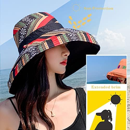 Дамски Слънчеви шапки, Летни Плажни Шапки с защита от uv, с Широка периферия, с каишка за брадичката, може да се носи и от двете страни, широка периферия Шапка-кофа за ?
