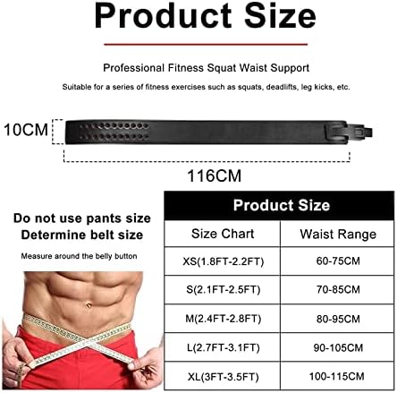 AMIWET Weight Belts Регулируем колан за вдигане на тежести за мъже и жени за пауэрлифтинга, опора за гърба, тренировки, становой тяга, клекове, дебелина 13 мм (Цвят: черен разм?