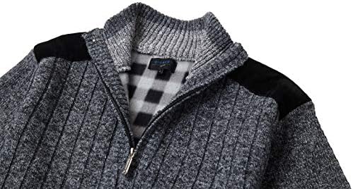 Мъжки Пуловер Gioberti с цип по средата, Вязаный Пуловер Обичайното намаляване с Мека подплата фланела
