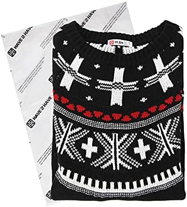 H2H Мъжки Ежедневни Приталенные Трикотажни Пуловери от Грозни Коледно Прежда Празнична Парти