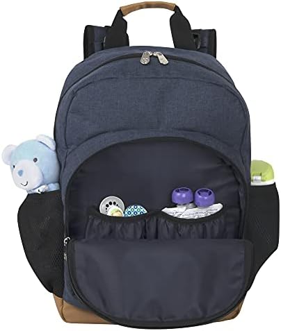 Раница-чанта за Памперси Fastfinder Multipocket Сив Цвят от Fisher-Price с Подплата за Свободни и ремъци за детски колички