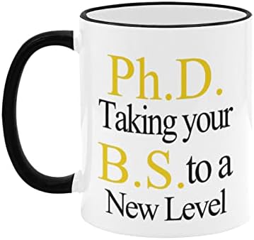 Кафеена чаша YZLFHO 11 грама - PhD Показва вашата бакалавърска степен На ново ниво, Керамични Чаени чаши за завършили