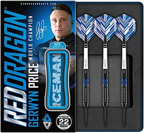 RED DRAGON Gerwyn Price Blue Ice SE - Професионален набор от Стреличките от волфрам с Топчета и Пръчки Nitrotech