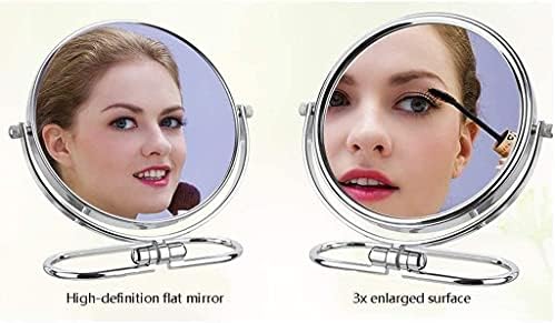 Малко огледало SoGuDio Континентална огледало за грим, Тоалетно огледало Десктоп Двустранно Джобно със Завъртане на 360 градуса, 3-Кратно увеличение HD за Бръснене, Пътн?