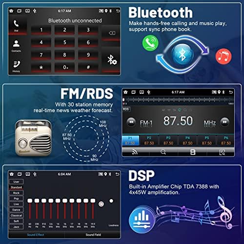 Roinvou 2 + 32G Android 11 Безжична Автомобилна стерео CarPlay на един Din с Android Auto, 9 Сензорен екран, Bluetooth