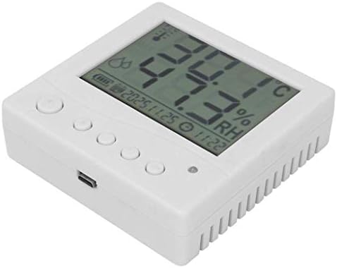 Цифрово Измерване на температура и влажност в стаята и навън WALNUTA със Сензор, Голям LCD екран, Прогнозата за времето, Будилник