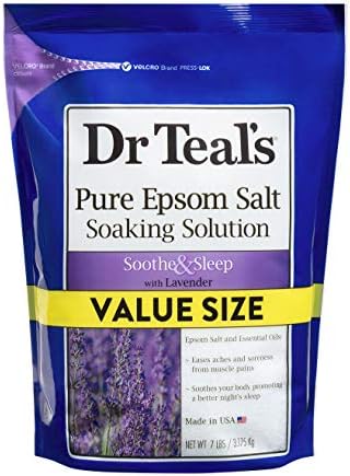 Лавандула разтвор за накисване на Деня на майката Dr. Teal's (1 пакетче, 7 кг) - Смесен с чиста английска сол - Отпуска