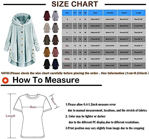 TOPUNDER Дамски Руното Яке Големи Размери, Зимни Палто с качулка, Сладки Топли Качулки Копчета, Плюшевое Палто с Шерп Подплата