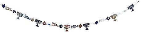 Ханукальная венец Обряд Lite - Декорации за еврейската празнични партита на Ханука, на Банер, на Синьо-бял Празничен