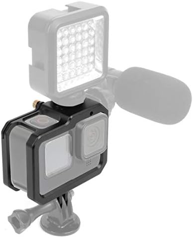 Алуминиева камера FEICHAO Метална Клетка Защитната Обвивка на Корпуса Рамка Облегающая с монтиране на филтър 52 мм Студен обувки Съвместим за GoPro 11 Hero 9 Черен (комплект A