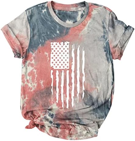 We The People 1776 Върхове, Патриотични Ризи на 4 юли, Дамски Модни Тениски с принтом под формата на Тай-коса, Ризи в Деня на Независимостта, Блузи