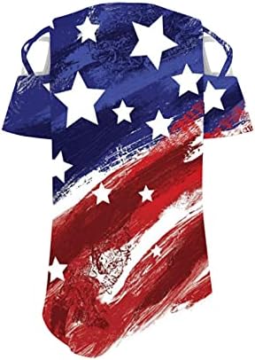 Тениска с Американския Флаг за Жени, Сексуална, Ризи с Цип, с V-образно деколте, Выдалбливают Тениски С Къс Ръкав, Потници 2023, Модни Блузи
