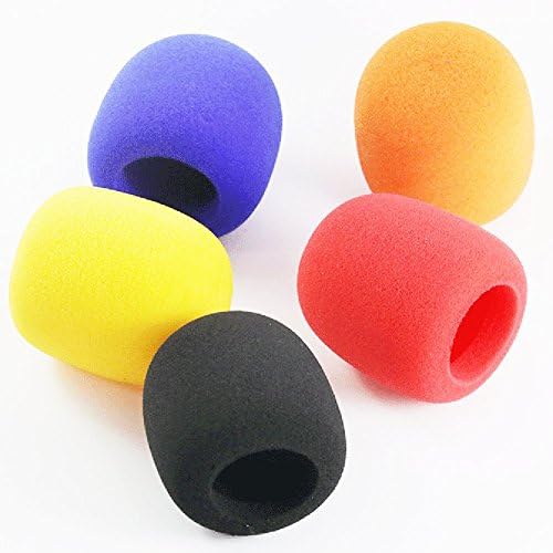 Z ZICOME 5 опаковки поролонового своята практика за микрофон наредба вида на Предното стъкло, Черен, син, оранжев, жълт, Червен цвят